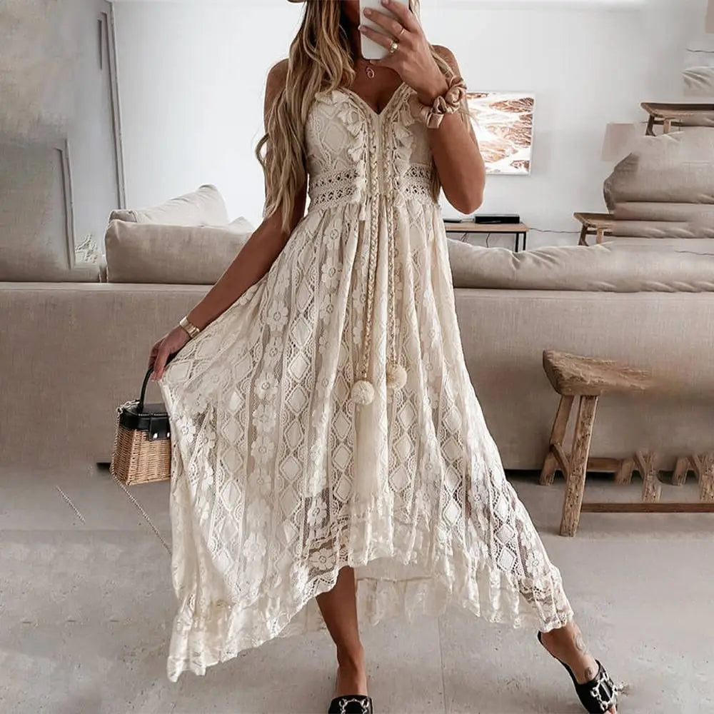 ELEGANTES STRAND-BOHO-KLEID