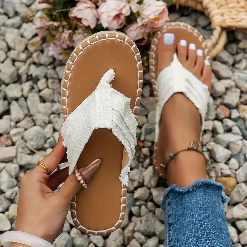 BOHO DENIM FLIP-FLOPS