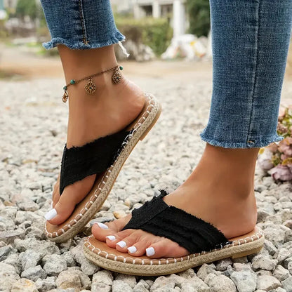 BOHO DENIM FLIP-FLOPS