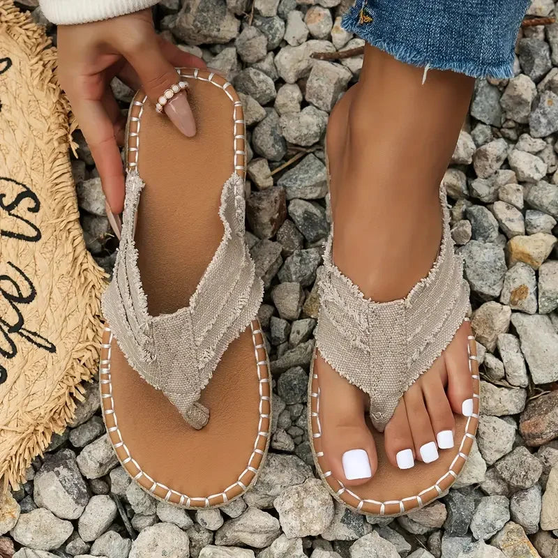 BOHO DENIM FLIP-FLOPS